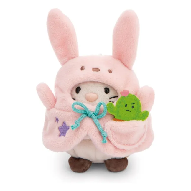 Peluche Chat Angy et son déguisement Lapin | Rose