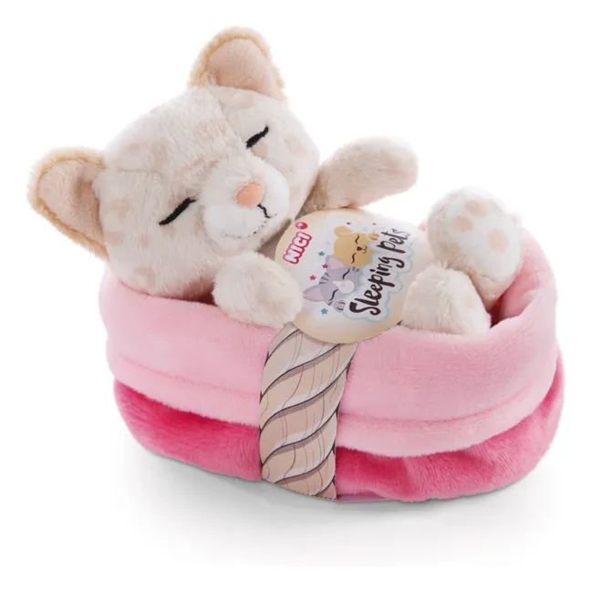 Leopard Cat Plush - Sleeping Pets | Ecru