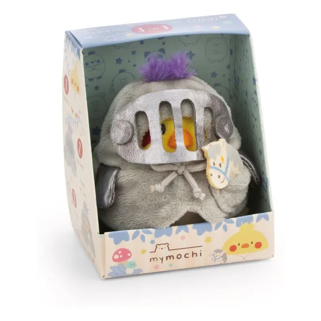 Peluche de periquito Chipsy con disfraz de caballero | Gris