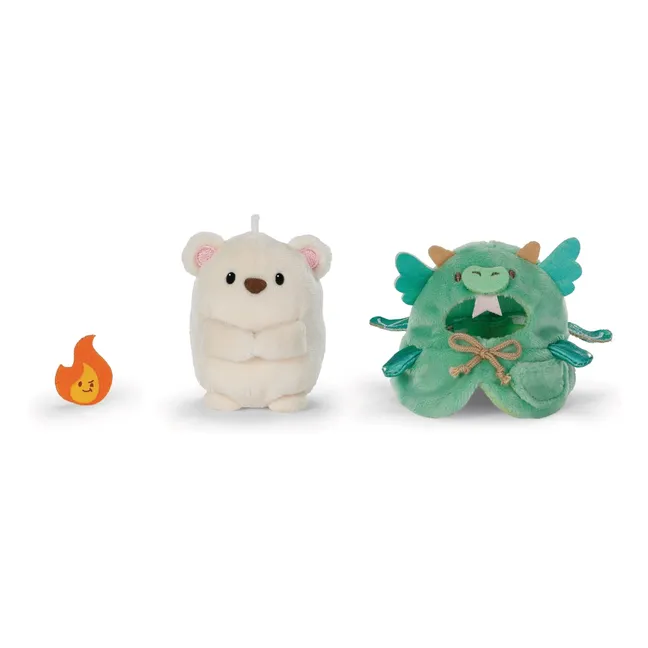 Snono White Bear plush with Dragon disguise | Green