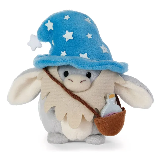 Peluche Âne Earl et son déguisement Magicien phosphorenscent | Gris