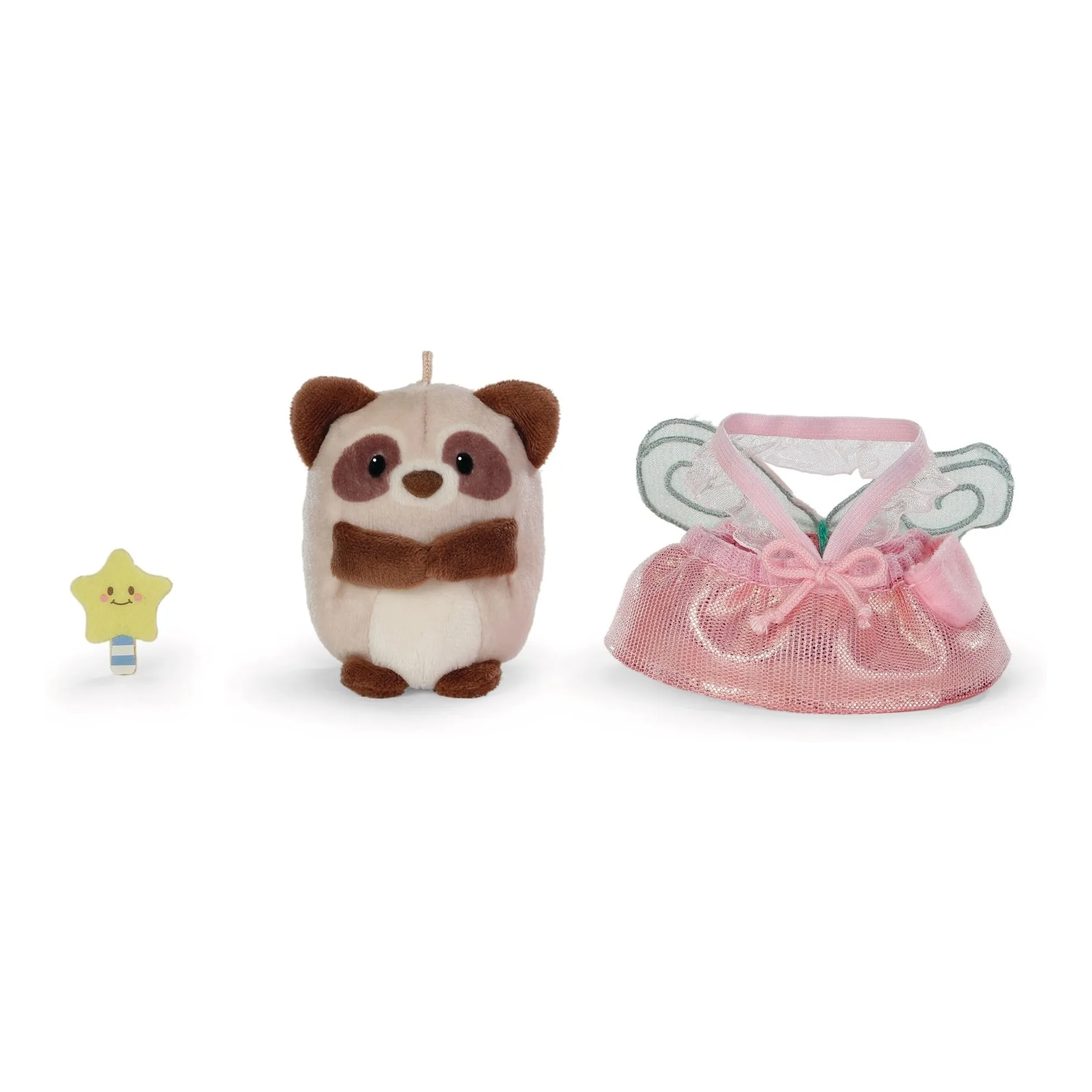 Peluche Raton Laveur Rakuma et son déguisement Fée | Rose- Image produit n°3