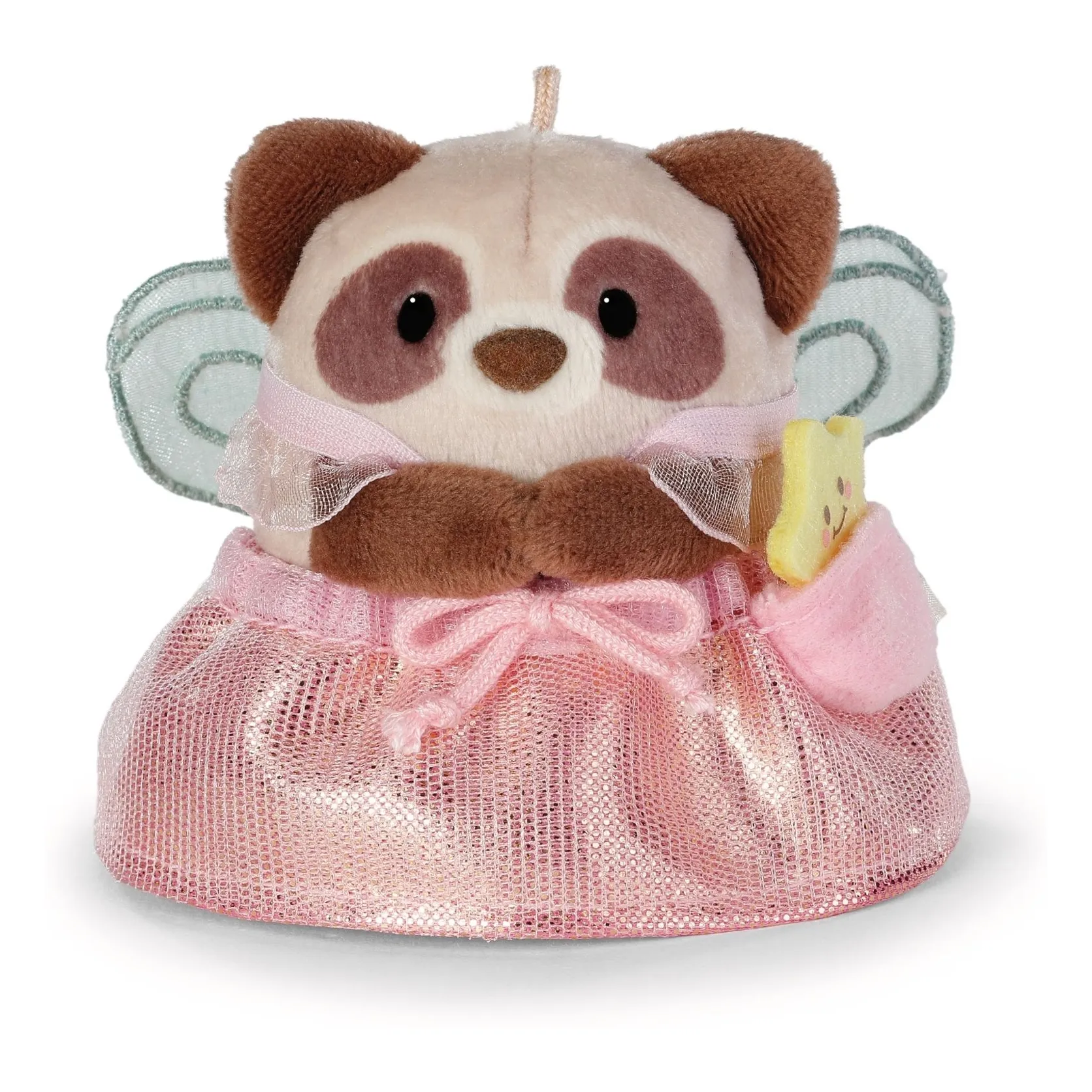 Peluche Raton Laveur Rakuma et son déguisement Fée | Rose- Image produit n°0