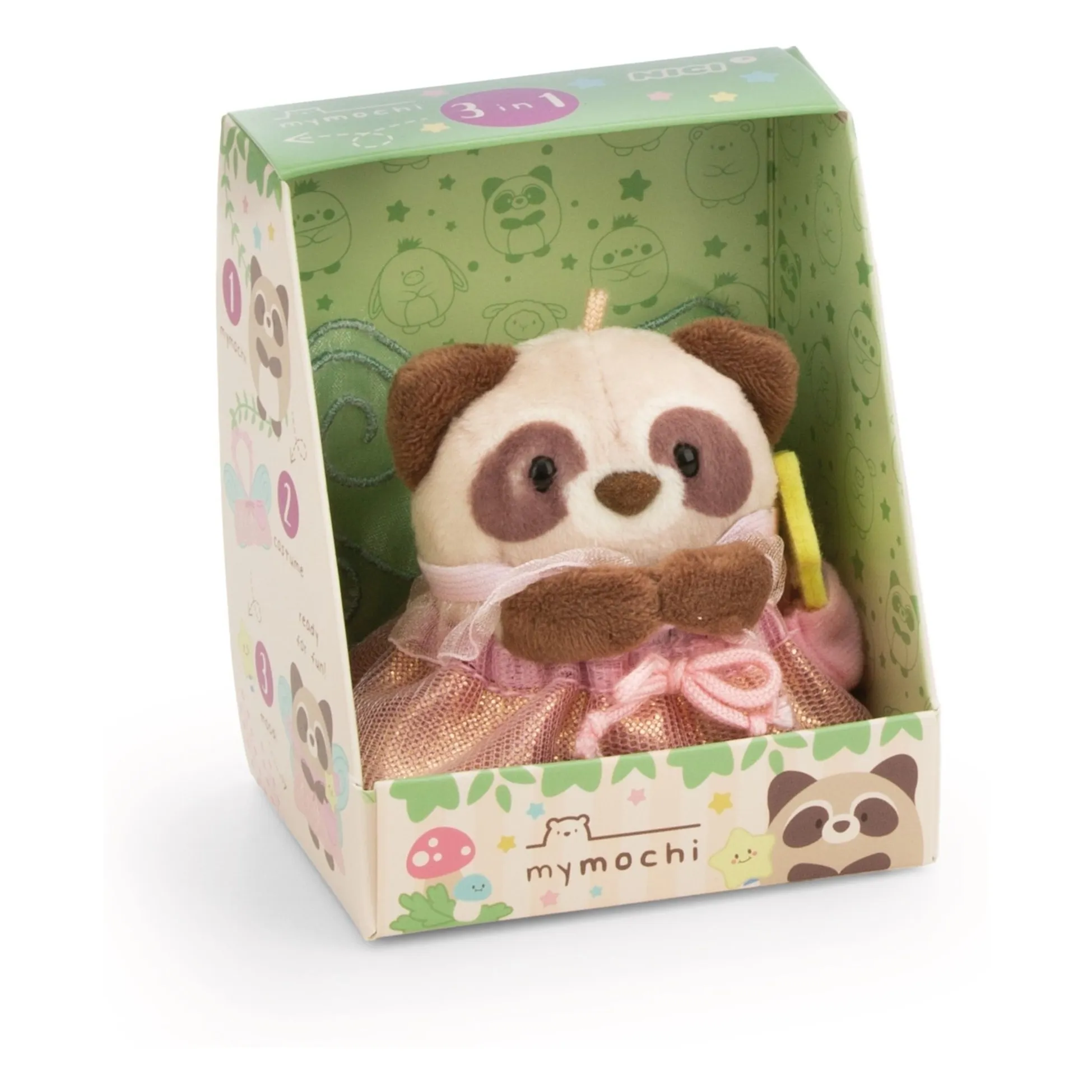Peluche Raton Laveur Rakuma et son déguisement Fée | Rose- Image produit n°6