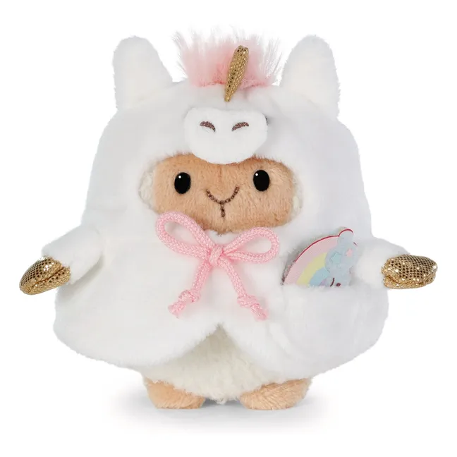 Plüschtier Schaf Wools und sein Einhorn-Kostüm | Weiß