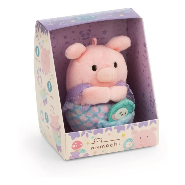 Peluche Onk Pig con disfraz de sirena | Rosa