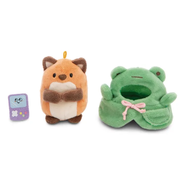 Geeks fox plush with frog disguise | Green
