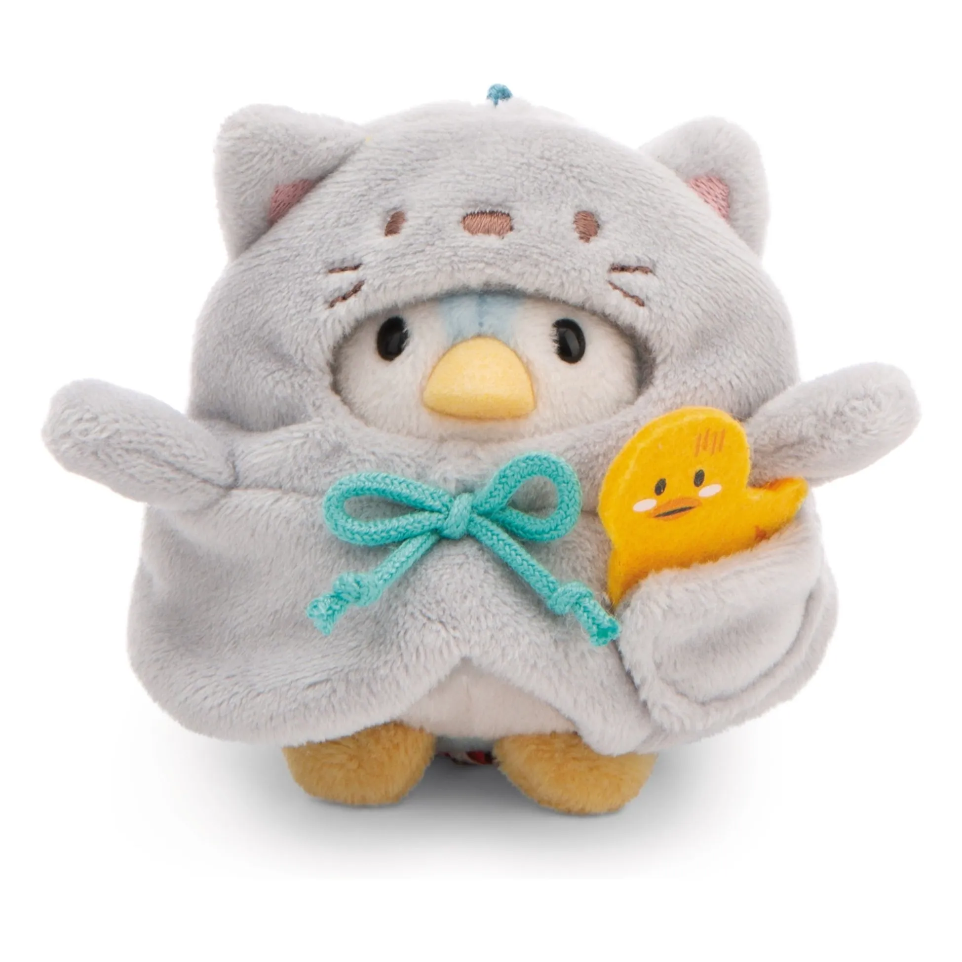 Peluche Pengouin Waddle et son déguisement Chat | Gris- Image produit n°0