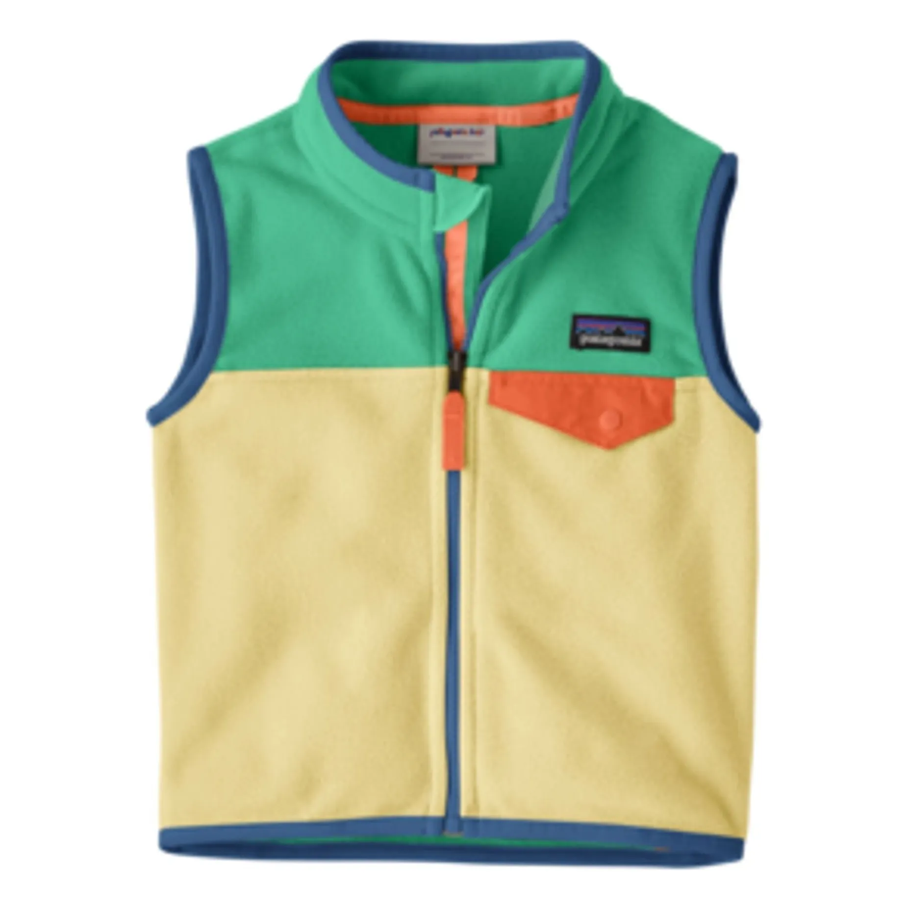 Patagonia Turquoise Micro D Snap-T Recycled Fiber Sleeveless Fleece Baby Jacket