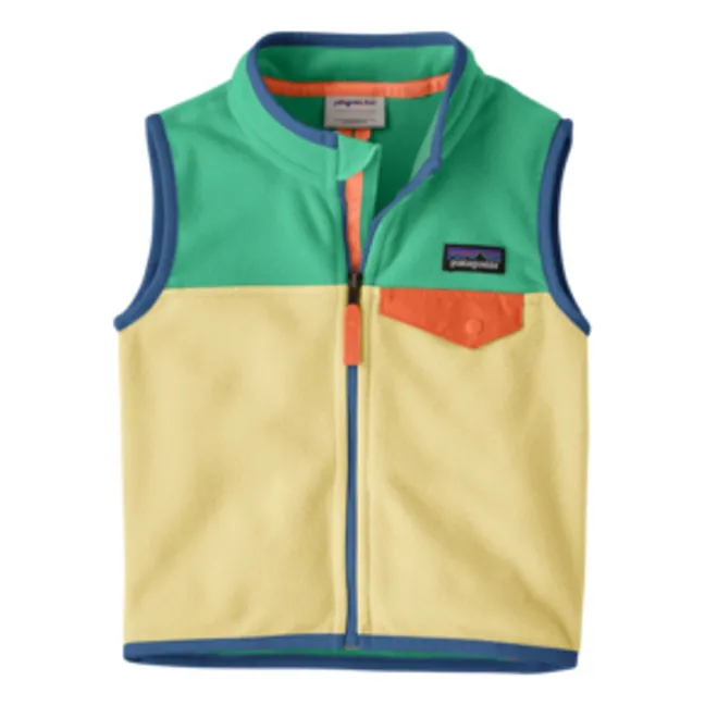 Micro D Snap-T Recycled Fiber Sleeveless Fleece Baby Jacket | Turquoise