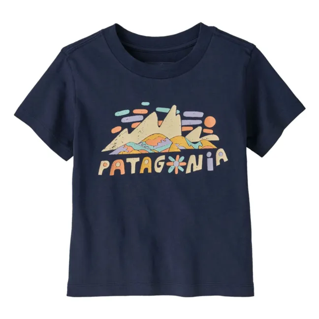 Graphic Fitz Roy Superbloom Organic Cotton T-shirt | Navy blue