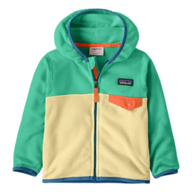 Chaqueta para bebé de forro polar de fibra reciclada Micro D Snap-T | Turquoise