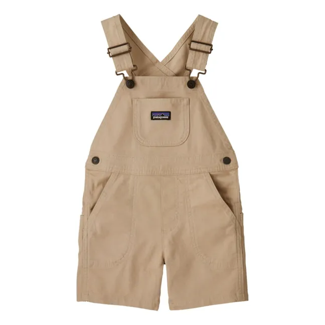 Salopette Short Stand Up Coton Bio | Marron clair 