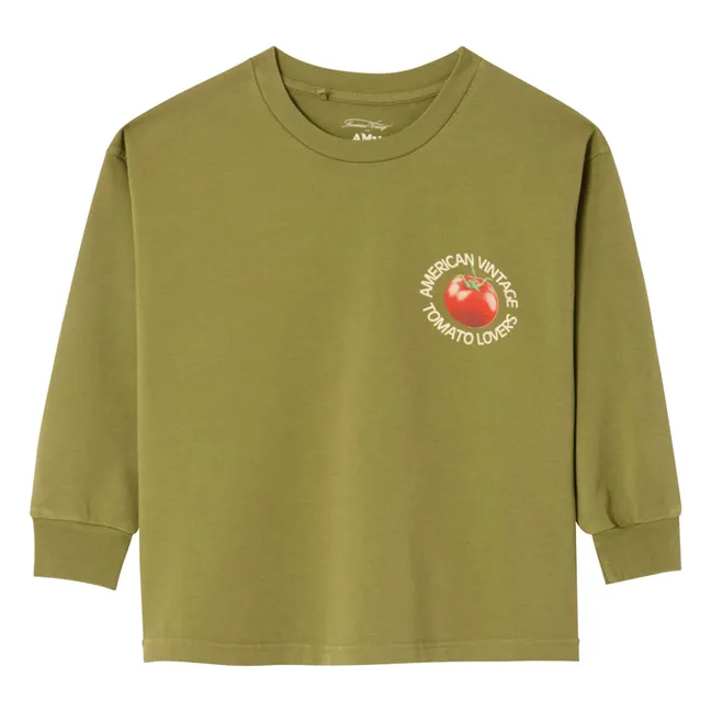 T-shirt Manches Longues Fizvallay Tomato Lovers | Vert kaki clair