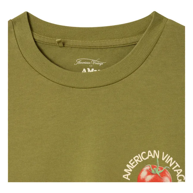 Camiseta de manga larga Fizvallay Tomato Lovers | Verde militare claro