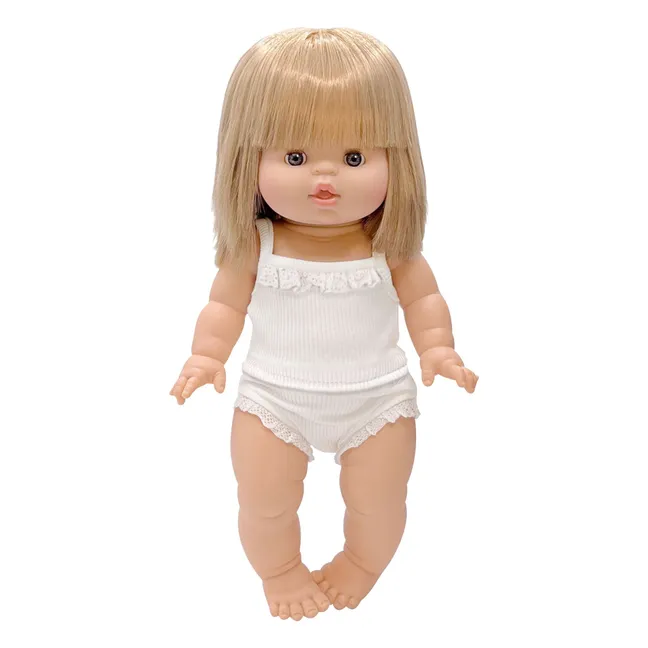 Yzée sleeper-eyed doll in ribbed knit set