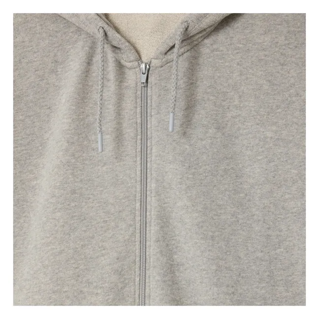 Sudadera con capucha y cremallera | Gris Jaspeado