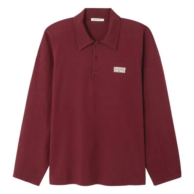 Ample Polo Neck T-Shirt | Burgundy