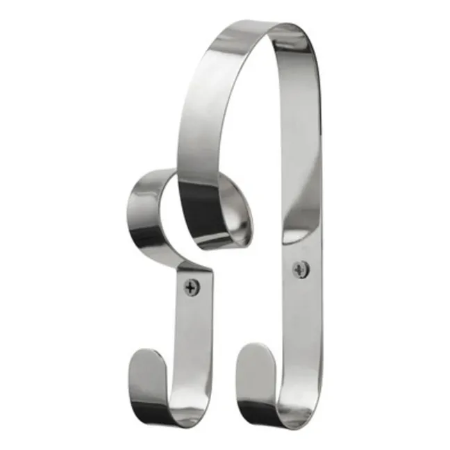 Ribbon double coat hook | Silver