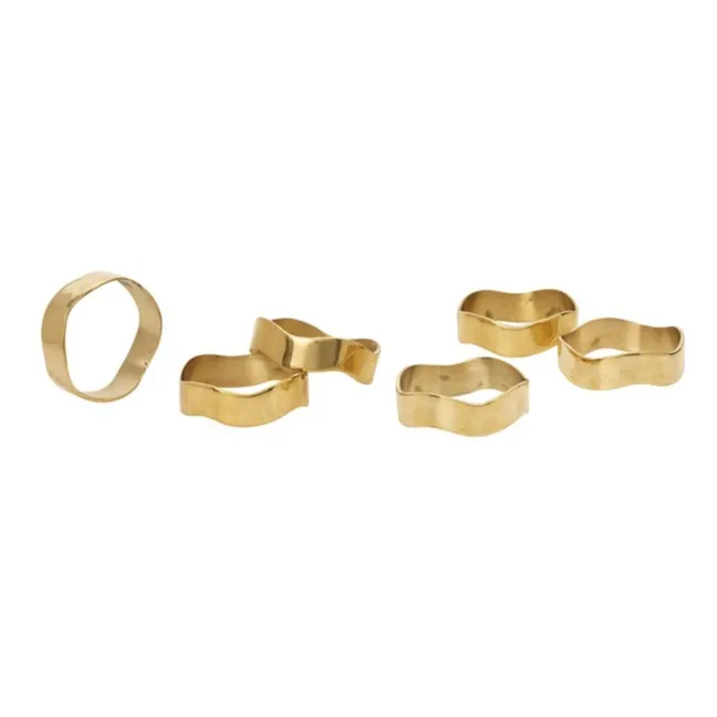 Zina napkin rings - Set of 6 | Gold