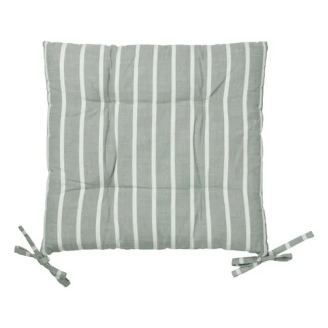 Marta chair cushion in fine cotton stripes  | Agave
