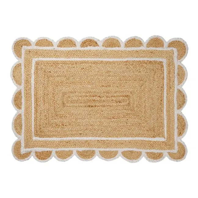 Scallop jute doormat | Natural