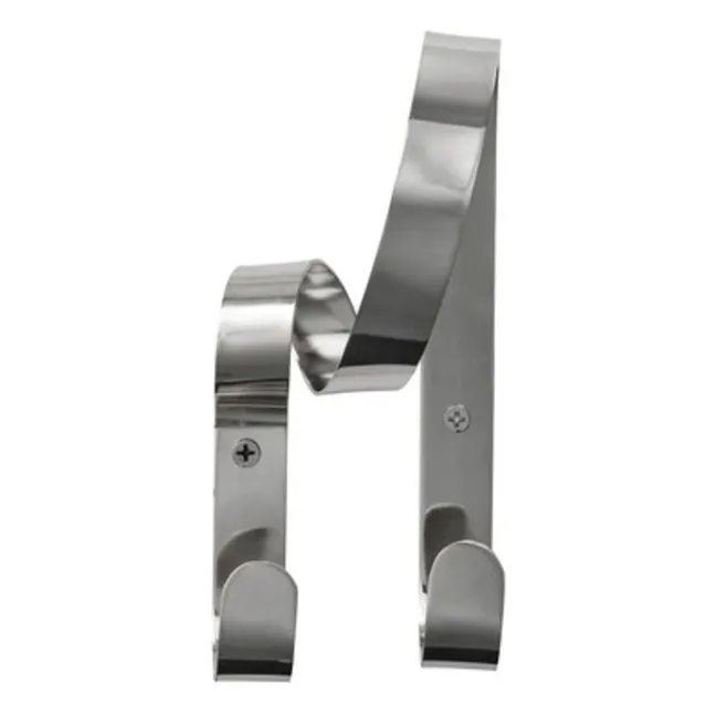 Ribbon double coat hook | Silver