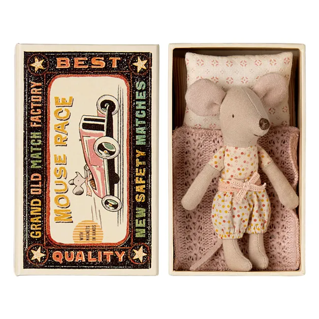 Souris Petite sœur dans sa boîte assortie