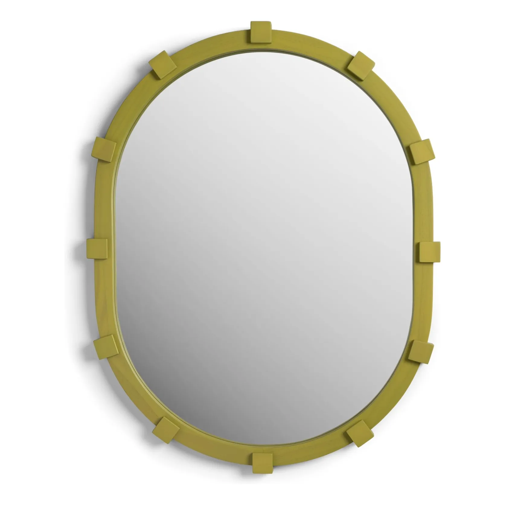 &Klevering Green Chunk Oval Mirror