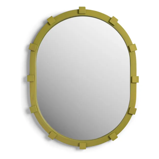 Chunk oval mirror | Green