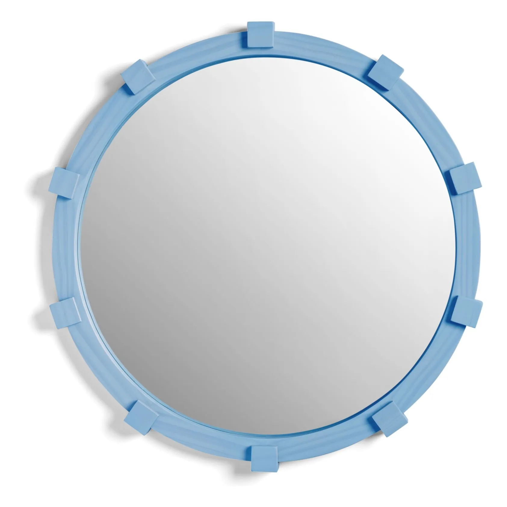 &Klevering Blue Chunk Round Mirror