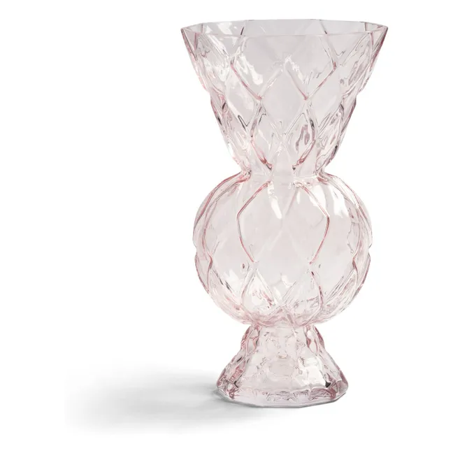 Vase en verre à losanges Rhombic | Rose