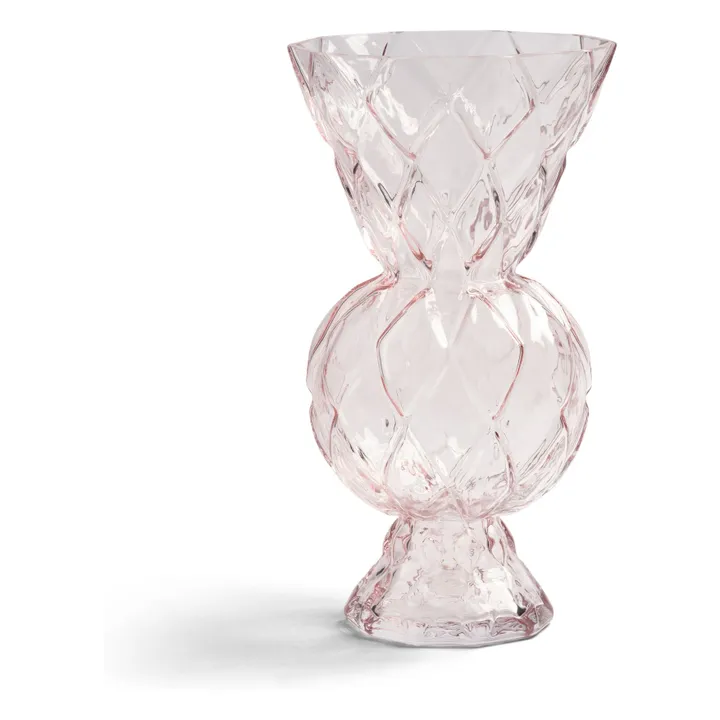 Rhombic diamond-shaped glass vase | Pink- Product image n°0