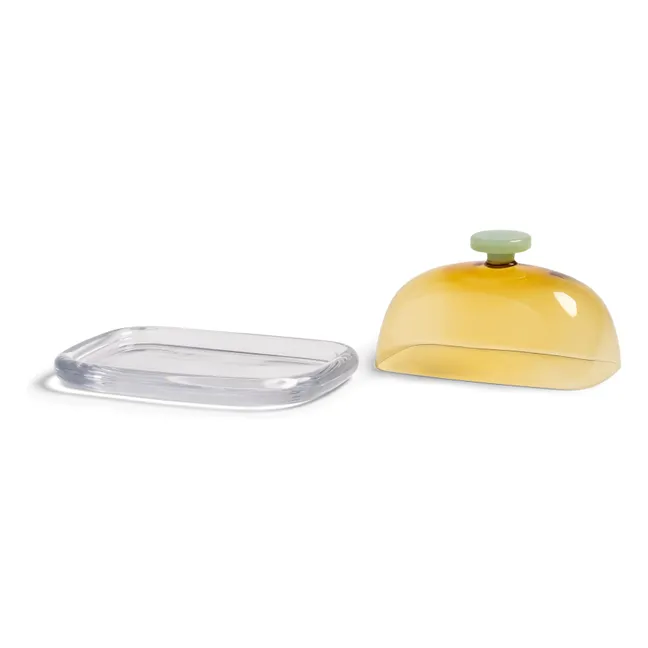 Beurrier en verre Cantine | Jaune