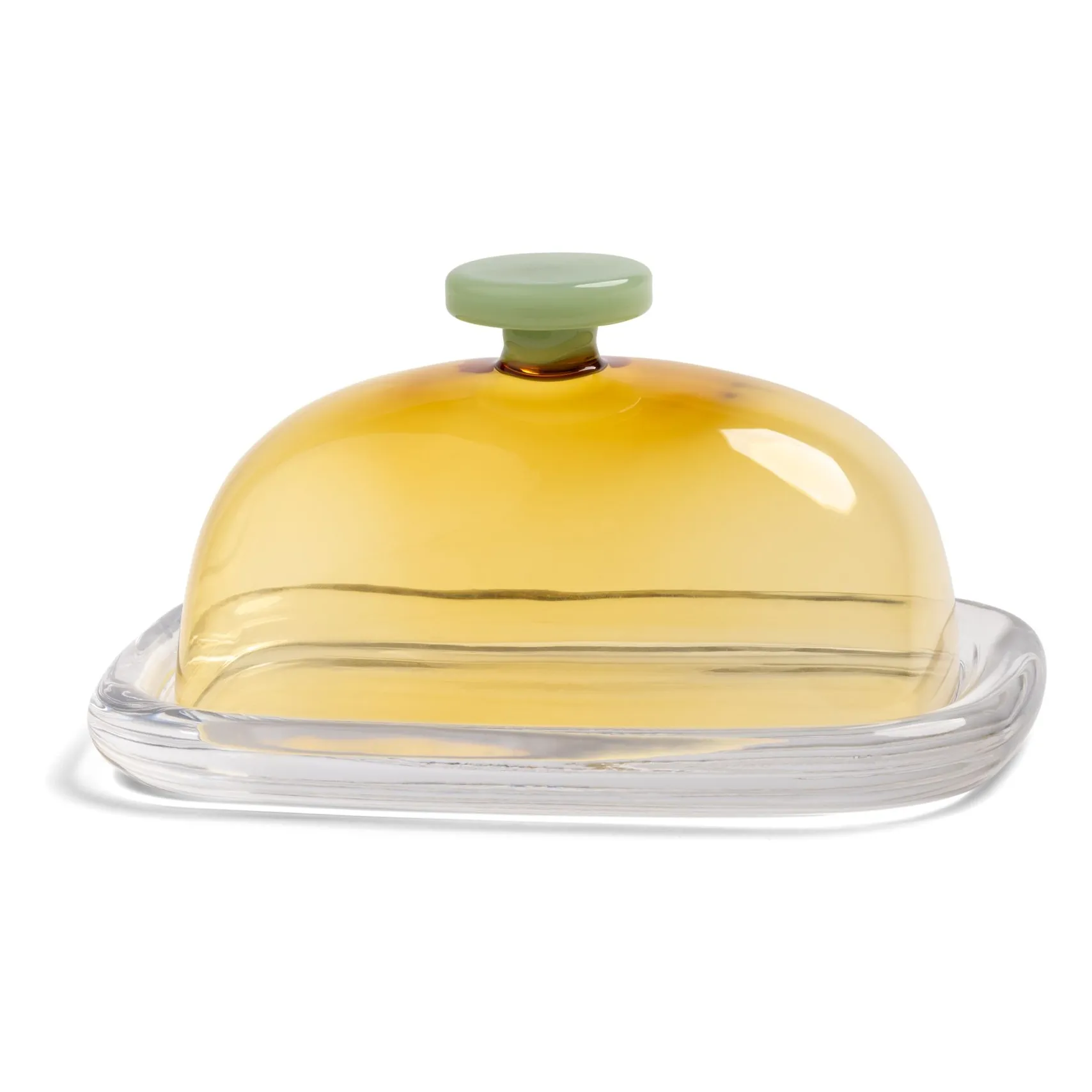 &Klevering Yellow Glass Butter Dish Canteen