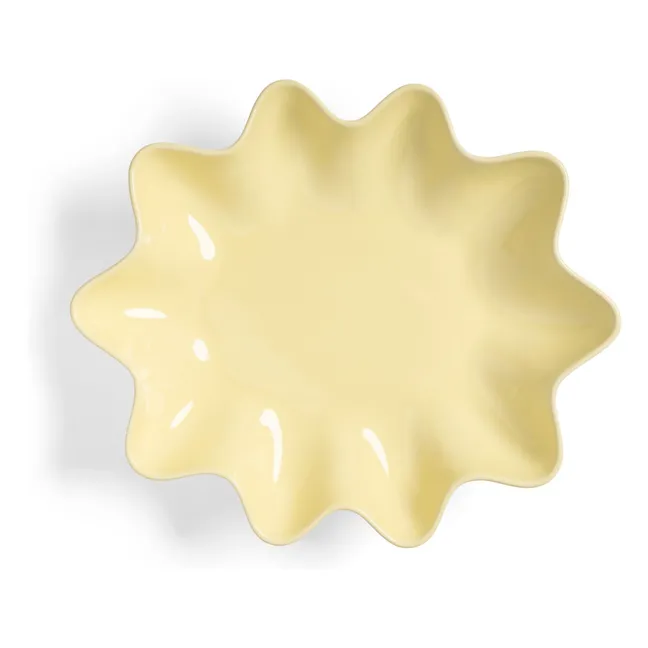 Plat en grès Sun | Jaune pâle