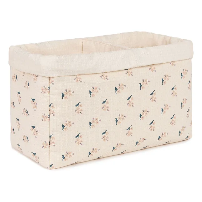 Cesta de almacenaje de dos compartimentos | Beige
