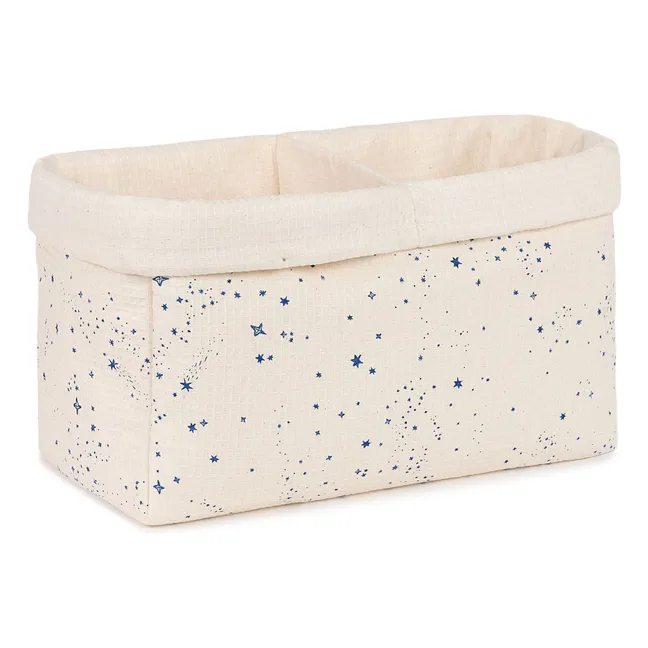 Cesta de almacenaje de dos compartimentos Vía Láctea azul