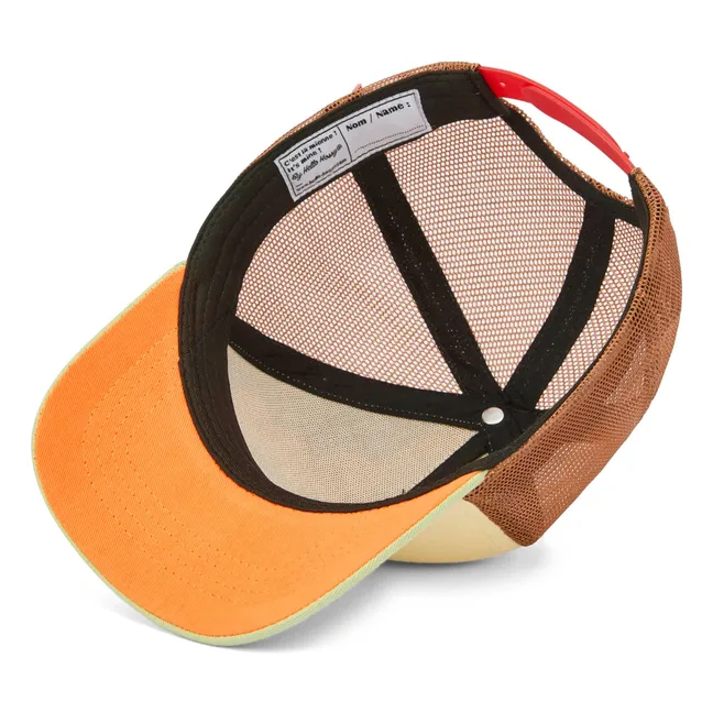 Trucker Cap mit gebogenem Schirm Rolling Pony Bio-Baumwolle | Beige