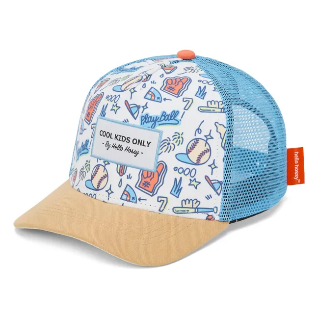 Casquette Visière Courbée Trucker Baseball Game Fibres Recyclées | Bleu Clair