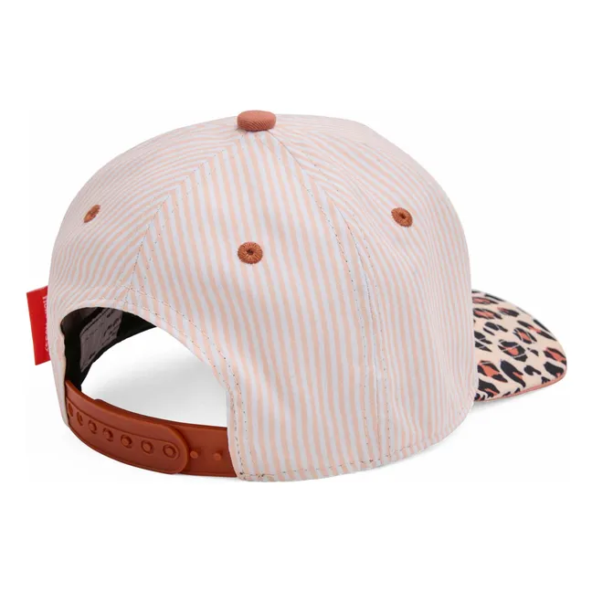 Organic Cotton Leopard Curved Visor Cap | Cream