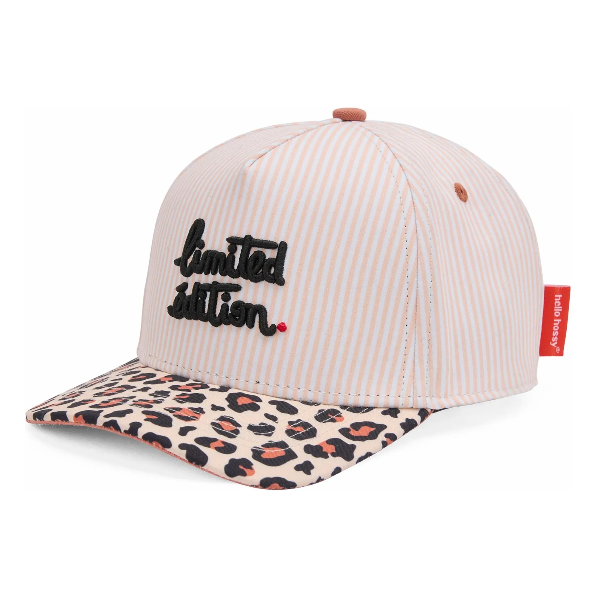 Hello Hossy Cream Organic Cotton Leopard Curved Visor Cap