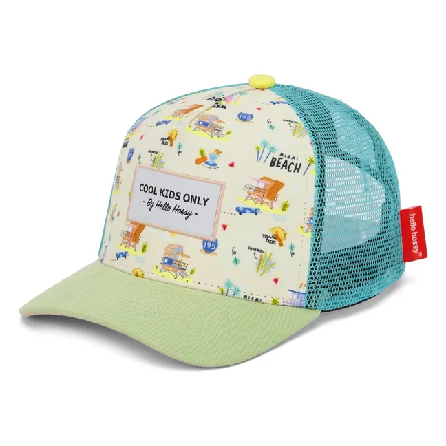 Curved Visor Cap Trucker Miami Beach Recycled Fibers | Beige