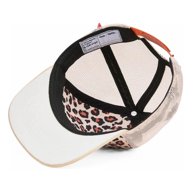 Casquette Visière Courbée Trucker Léopard Fibres Recyclées | Crème