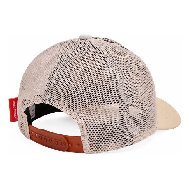 Gorra Trucker Leopardo Visera Curvada Fibras Recicladas | Crema