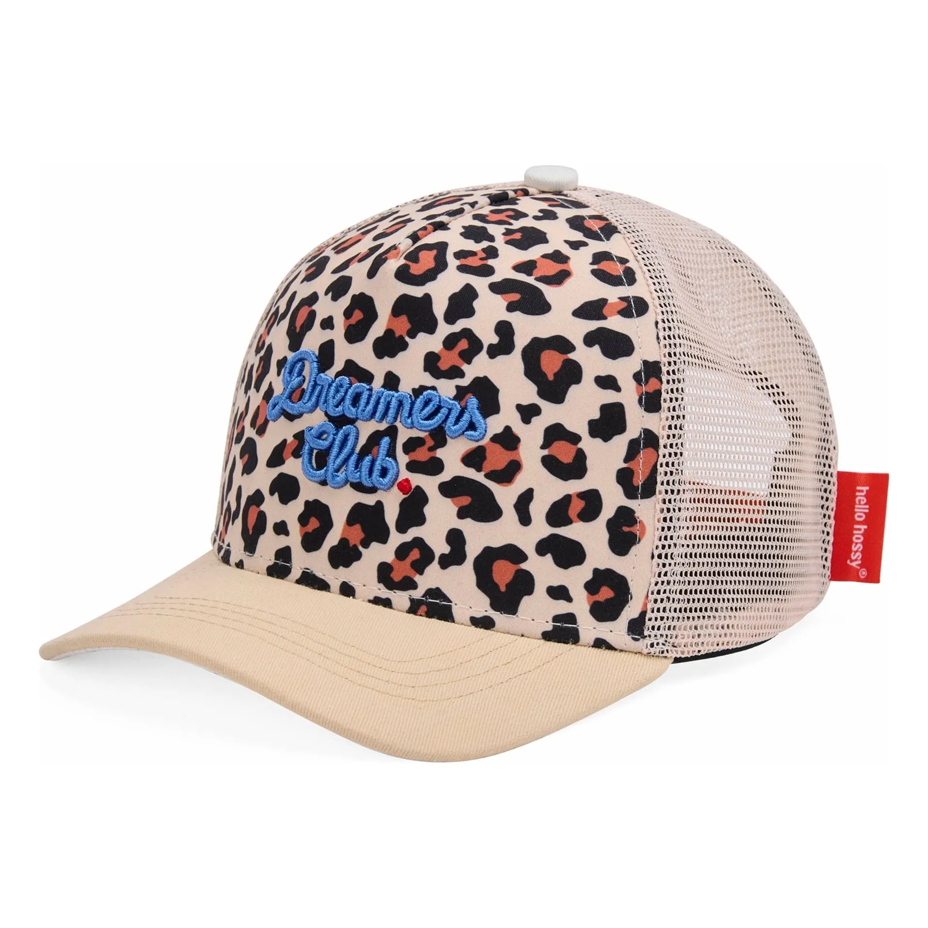 Hello Hossy Cream Trucker Leopard Curved Visor Cap Recycled Fibers