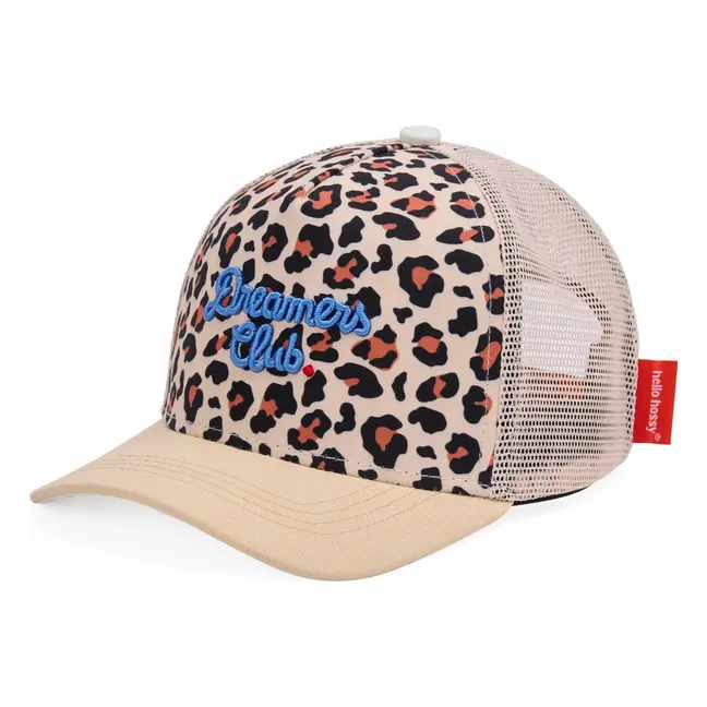 Gorra Trucker Leopardo Visera Curvada Fibras Recicladas | Crema