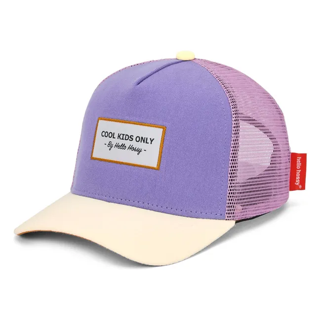 Trucker Cap mit gebogenem Schirm Mini Bio-Baumwolle | Violett