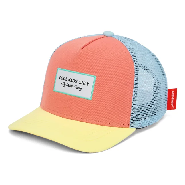 Trucker Mini Organic Cotton Curved Visor Cap | Coral