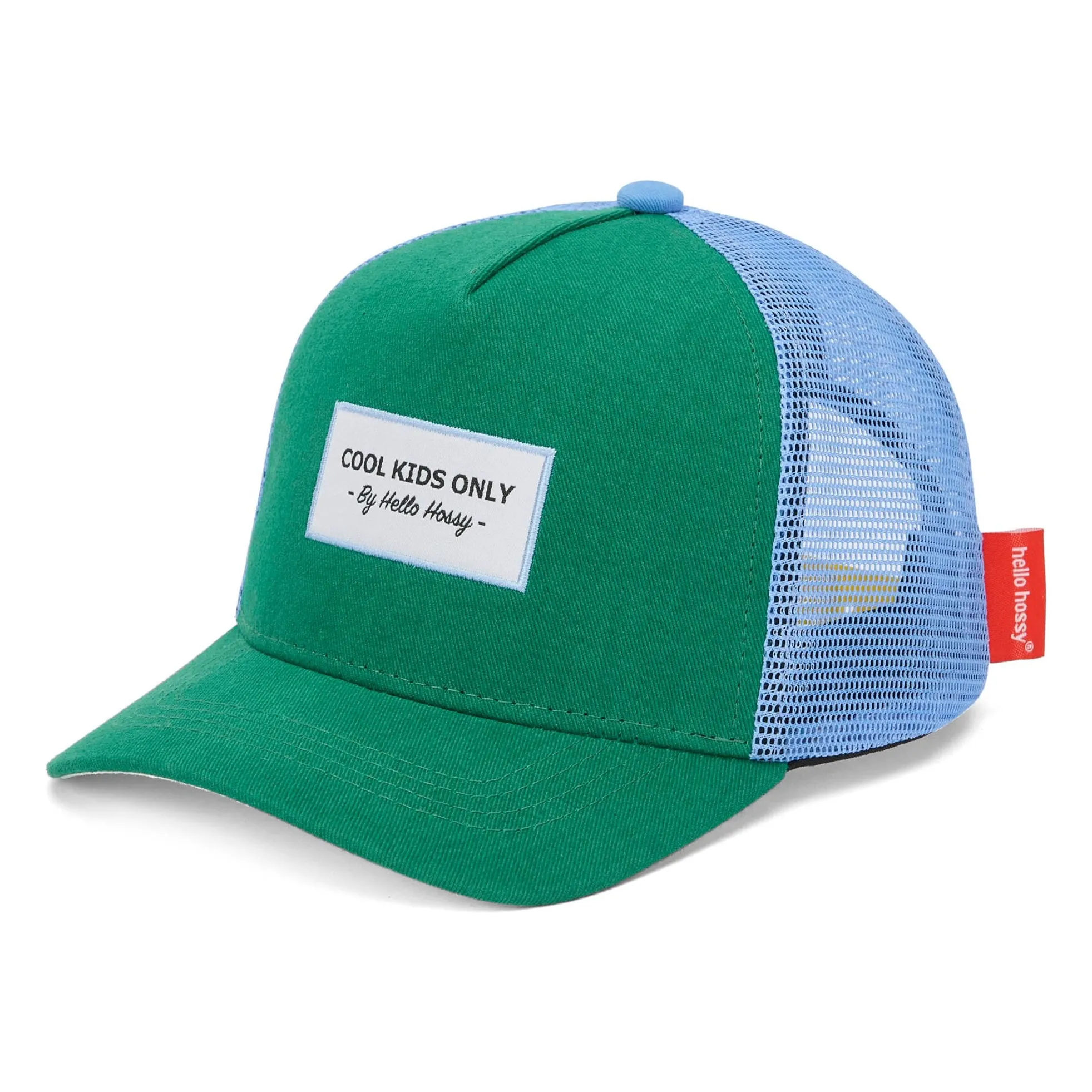 Hello Hossy Green Curved Visor Cap Trucker Mini Plain Organic Cotton